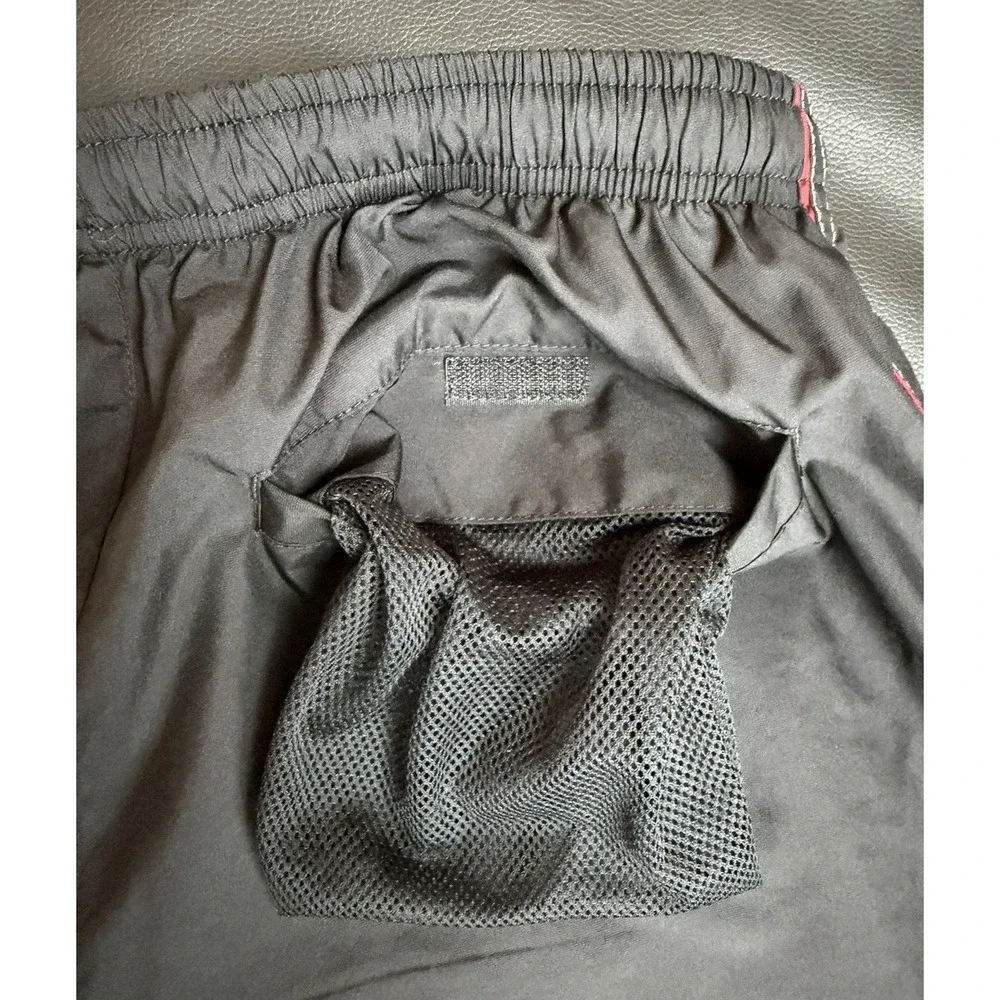 Nike 72 Vintage Windpants Mens L Black Gray Track Pants Mesh Lined Warm Up Swish